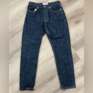Everlane Size 26 Hight Rise Ankle Cut Dark Indigo Structured Denim Jeans EUC